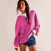 American Lazy Loose Contrasting Hoodie Women's Pullover Threaded Long Sleeved Round Neck Layered Top_voghion.com