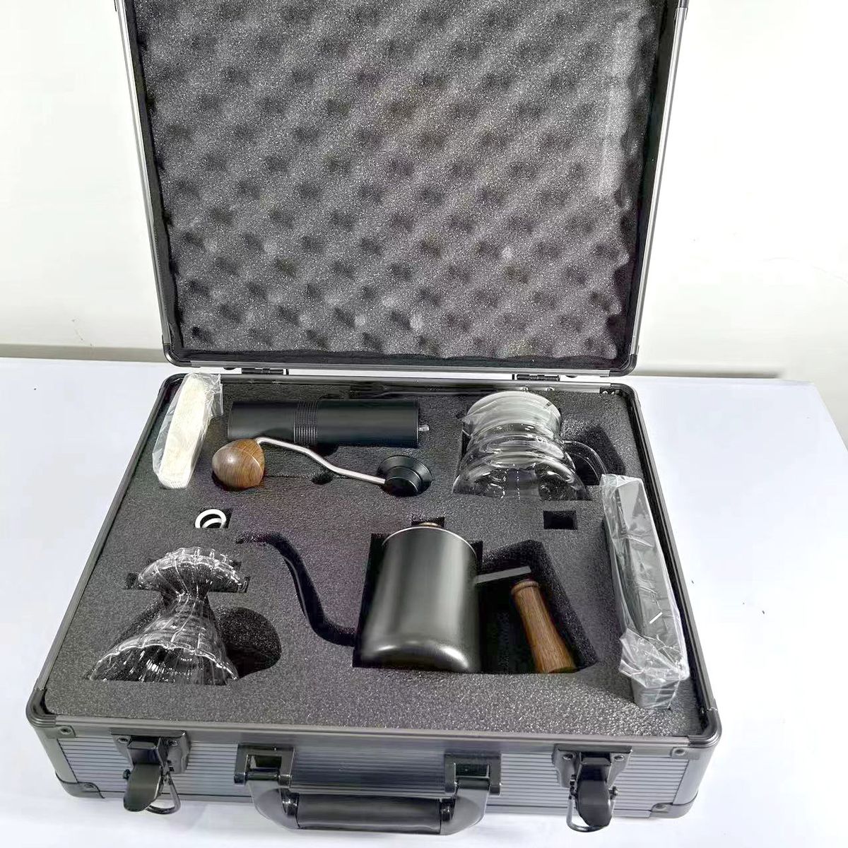 Handgjord kaffekanna, utomhuskombination, portabel kommersiell presentförpackning, press, dispenser för tygpulver_voghion.com