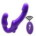 Strap-on Vibratore senza spalline per coppie Strapon per telecomando wireless Lesiban Vibrato a doppia testa_voghion.com