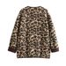 Women's Clothing women's autumn and winter loose round neck leopard print lamb wool warm long sleeved jacket female_voghion.com