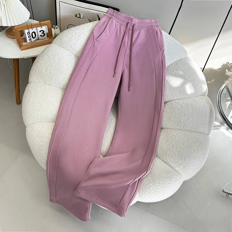 Pantalones de yoga Lulu de cintura alta y pierna ancha para mujer, estilo otoño e invierno, con terciopelo grueso, para adelgazar la cadera y versátiles._voghion.com