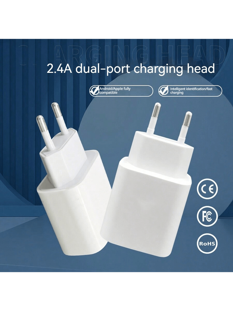 White Fast Charger For Iphone 20w Power Adapter Wall USB Type C Port Fast Plug Fast Charging With Data Cable Suitable For IPhone 16/16pro_voghion.com