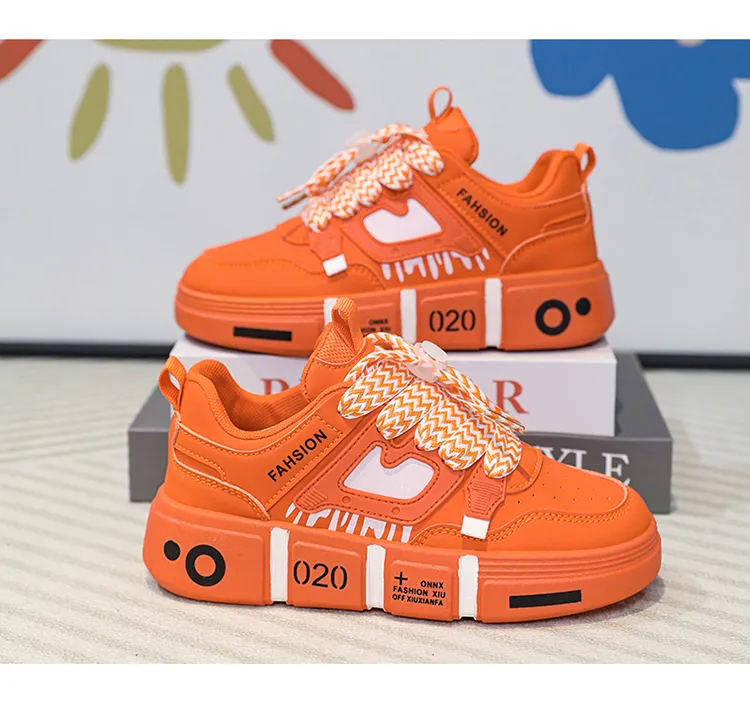 Spring New Kids Sneakers Boys Skateboard High Top Fashion Children Outdoor Sports Walking Girls School Flat Shoes_voghion.com