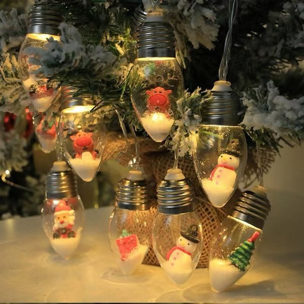 LED Decoration Bulb Snowman Christmas Tree Santa Claus Holiday Atmosphere Prop Light String_voghion.com