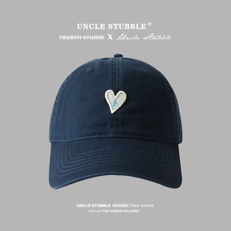 Love baseball cap for girls, large size, large head circumference, soft top cap, round face, square face, Korean style, cute hat for distribution_voghion.com