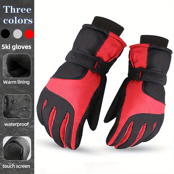 Man's Winter Waterproof Touch Screen Warm Gloves, For Skiing, Skating, Cycling_voghion.com