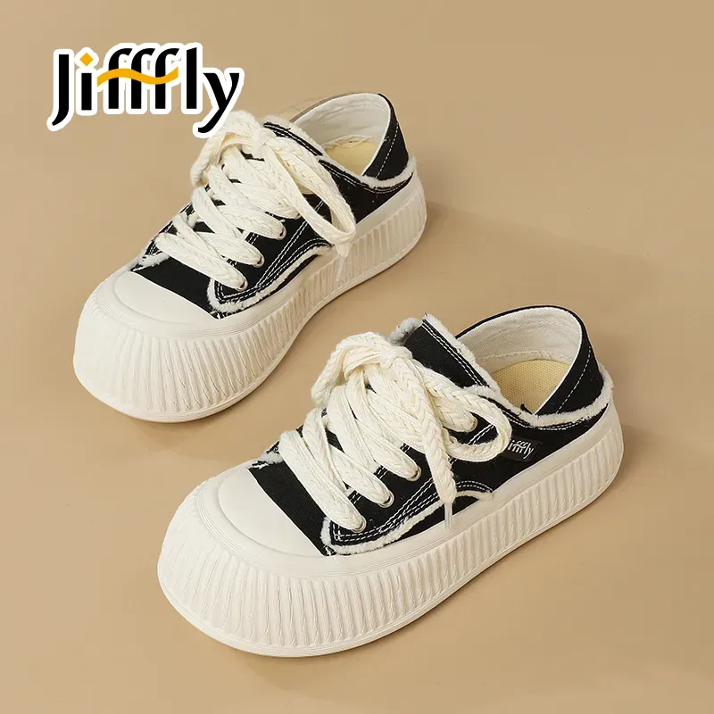 Damen-Canvas-Halbpantoffeln mit dicker Sohle, Kinder-Halbpantoffeln, vielseitig für Instagram geeignet, One Foot Lazy Cookie Designer S, lässig_voghion.com