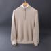Verdickter Kaschmirpullover Herren Kaschmir Halbrollkragenpullover mit Reißverschluss Jugend Business Casual Top_voghion.com