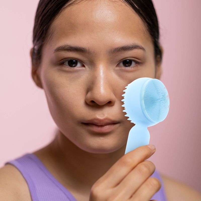 Face Brush Silicone Exfoliating Scrubber Handheld Cleansing Skin_voghion.com