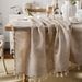Couchtischdecke aus Baumwoll-Leinen-Mischgewebe mit Fransen, Esstischdecke_voghion.com