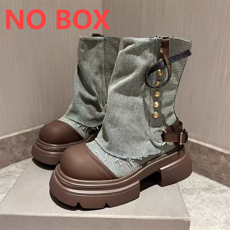 Nischenpuppenkopf-Muffin-Cowboystiefel Modische Stiefeletten_voghion.com