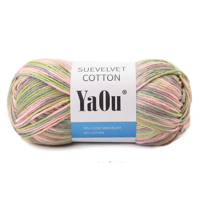 8 fili di filato di cotone scamosciato colorato sezione filato grezzo tinto filato_voghion.com