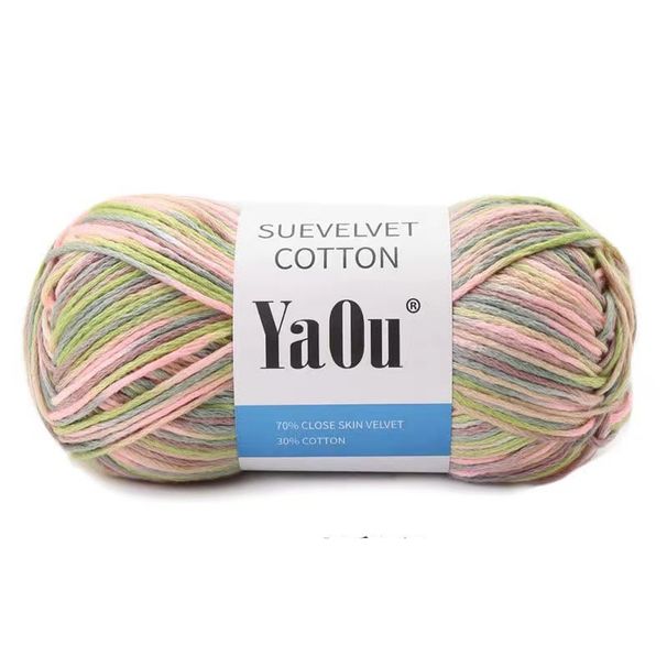 8 fili di filato di cotone scamosciato colorato sezione filato grezzo tinto filato_voghion.com