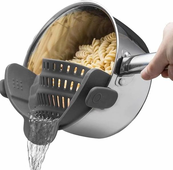Colino per spaghetti in silicone per pentole, ciotole e padelle - Pentola con filtro resistente al calore per verdure e noodles - Utensile da cucina per cucinare_voghion.com