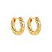 Gold Retro Simple Geometric Twist Round Stacked Light Earrings Ear Jewelry_voghion.com