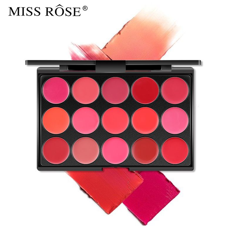 MISS ROSE Makeup Velvet Matte Matte 15 Colors Moisturizing Lip Balm Lip Gloss Tray Waterproof Lipstick Tray_voghion.com