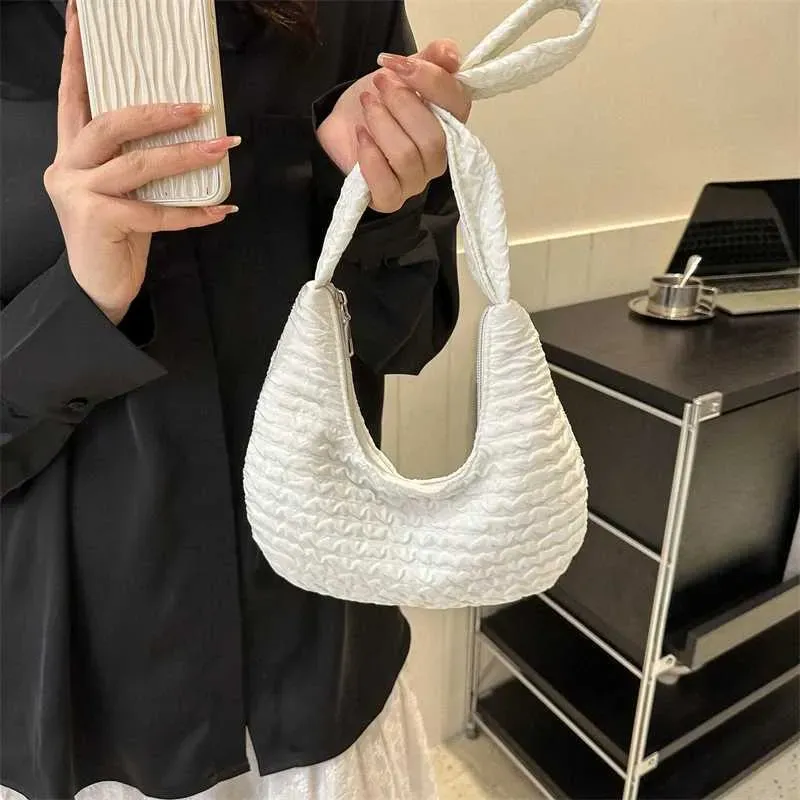 Nylon sottobraccio spalla per le donne borse coreano semplice singolo cinturino borsa femminile shopper shopping dumpg borsa tote_voghion.com