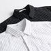 Camicia a righe casual a maniche lunghe da uomo – Camicia in cotone oversize ispirata al mondo del design per l'uso quotidiano_voghion.com