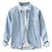 7829 Japanese Retro Denim Long-sleeved Shirt, Men's Fashionable Versatile Literary And Casual Loose Top, One Piece Is Sent On Behalf Of Others._voghion.com