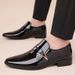 Euro Step Large Size Summer Small Perforated Leather For Young Men British Style Pointed Toe Fashion Trendy Men's Business Shoes_voghion.com
