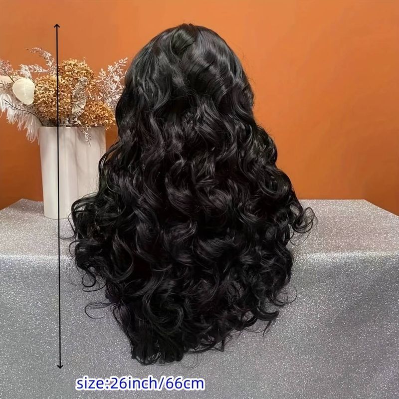 13 * 3 synthetic lace black wavy wig headband lace hand hook wig trend essential_voghion.com