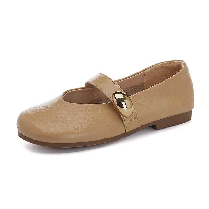 MingLiu Mary Jane Schuhe aus echtem Leder 2025 Sommer Neue flache Sohle Einzelschuhe Lässig Vielseitige Pendelschuhe Französische Damenschuhe_voghion.com