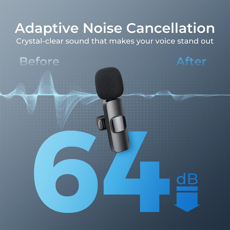 Wireless Lavalier Microphone For Phone,Computer, Mini Lapel Mic With Noise Reduction And Crystal Sound For Video Recording, Vlogging, YouTube_voghion.com