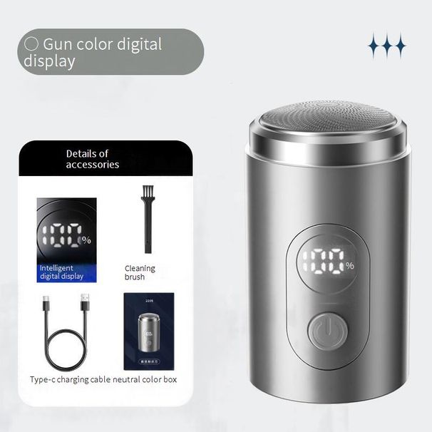 YEXIN Mini-Elektrorasierer für Männer – Ultra-tragbar, wasserdicht, schwimmende Köpfe, 6-Klingen- und 3-Klingen-Optionen, Schwarz/Gunmetal_voghion.com