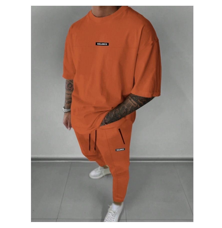 Männerkleeder Faarfkombinatioun Designer Stil Populär Trendy Cool Perséinlechkeet Stil Moud Zwee-Deeleg Kostüm_voghion.com