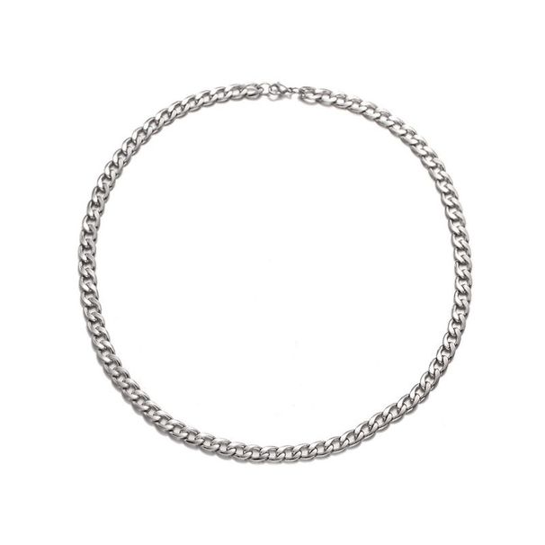 Basic Vielseitige Hip-Hop-Halskette aus kubanischem Titanstahl, Nischenstil, Punk, cooler Trend, lichtechte Pulloverkette_voghion.com