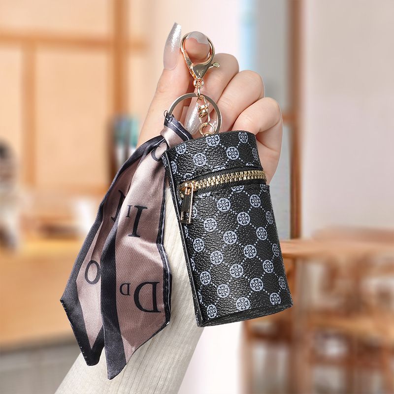 Llavero de alta gama, monedero, colgante, auricular, lápiz labial, mini llavero, bolso retro, cubo, lápiz labial, bolso, colgante simple_voghion.com