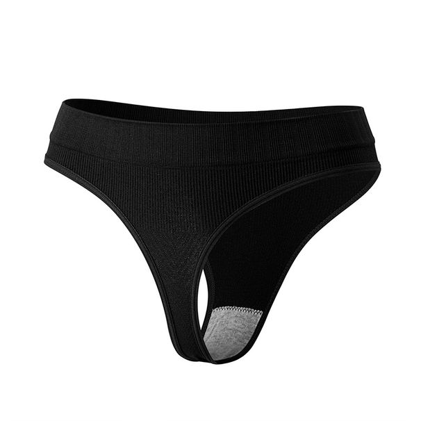 2025d Plus Size Seamless Girl Thong Invisible Solid Color Comfortable Sexy Stretch T-Back Low Waist Base Underwear_voghion.com