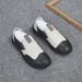 Men's Spring And Autumn New Casual Soft Soled Anti Slip Driving One Foot Leather Le Fu, Toe Layer Cowhide Handmade_voghion.com