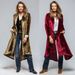 Women's Clothing Velvet Long Cardigan Solid Color Retro Split Coat Windbreaker Loose Coat_voghion.com