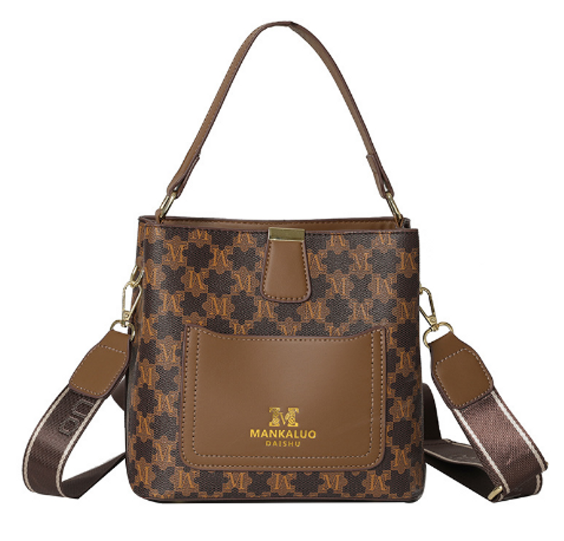 Borsa da donna popolare con stampa retrò di marca Borsa a tracolla monospalla casual versatile di grande capacità_voghion.com