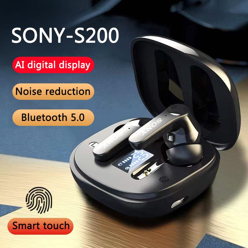 SNOY WF-S200 Draadloze headset Bluetooth V5.0 Oordopjes Sport Bluetooth-hoofdtelefoon met oplaaddoos voor pc Android_voghion.com