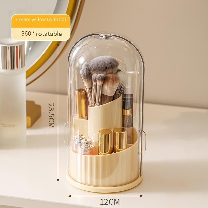 Makeup Tools & Accessories Storage Tube Rotating Dust Proof Dressing Table Cosmetics Storage Box With Lid Lipstick Rack Desktop Pen Holder_voghion.com