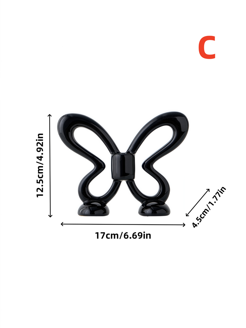 1 Stück kleiner Keramik-Kerzenhalter im Schmetterlingsform-Design im frischen Stil kann als Dekoration verwendet werden, um den Kerzenhalter anzuzeigen_voghion.com