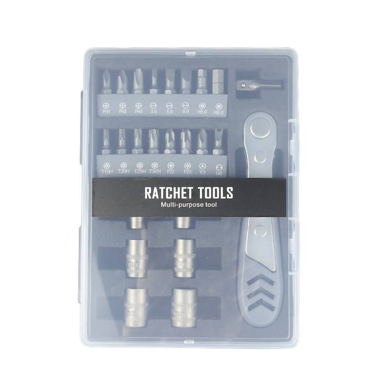24-in-1 Ratchet Screwdriver Set Household Tools High Hardness S2 Alloy Steel Bit Durable And Anti-Slip_voghion.com
