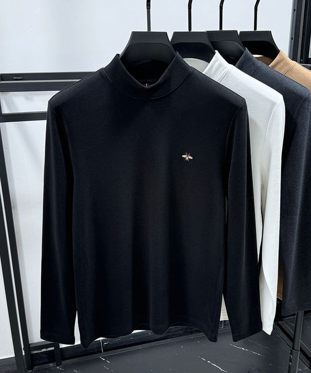 Erkekler İçin Premium Çift Katmanlı Polar Sweatshirt - Fırçalanmış Mikro Kadife İç Kısımlı Dar Kesim Termal İç Katman, Yarı Balıkçı Yaka Kışlık Kazak_voghion.com