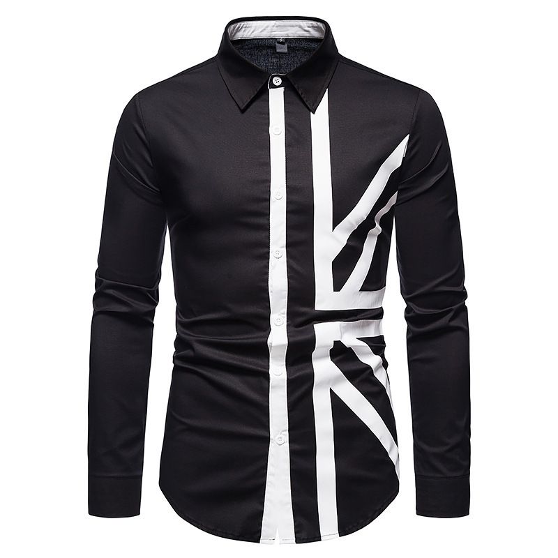 2024 Herbst/Winter Neue Europäische Herren Trendy Splicing Britischen Langarm Western Denim Hemd_voghion.com