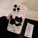 Polka dot cat bracket is suitable for iphone15 mobile phone case iphone 14pro max film 13 soft 12._voghion.com