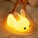 1PC Touch Rabbit Night Lights Silicone Dimmerabile USB Ricaricabile Lampade per Bambini Regali per Bambini Cartone Animato Carino Animale Coniglio Lampada da Notte_voghion.com