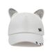 new meow Women's Summer fall black white Pink ears Cat Baseball cap with rings and lace cute girl hat_voghion.com