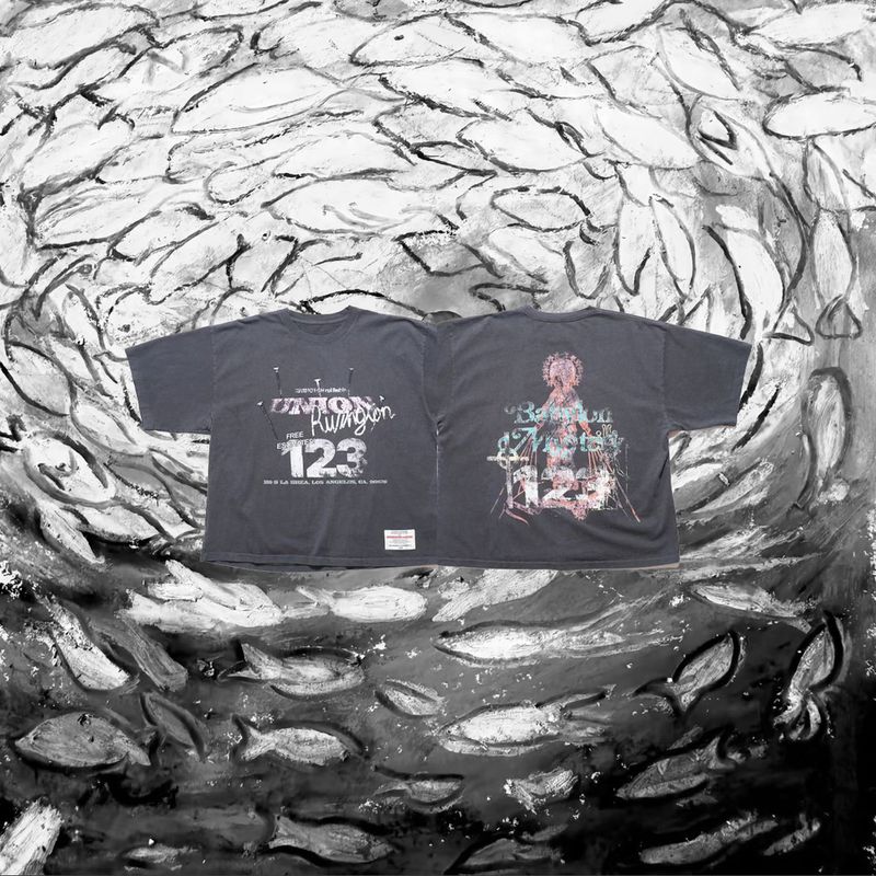 RRR123 SS25 “UN Mystery Of Babylon CVA American Style Unisex Washed Vintage Retro Trendy Brand Short Sleeve T-Shirt_voghion.com