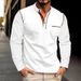 2025 Spring Summer Stand Collar Polo Shirt Export Solid Color Men's Base Long_voghion.com