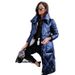 Women's Lapel Long Down Jacket Long-sleeved Top Zipper Cotton Jacket_voghion.com