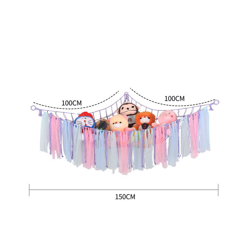 Handgeweven kleurrijke lint driehoek pluche speelgoed opberghoek cartoon pop decoratie katoenen touw netzak_voghion.com