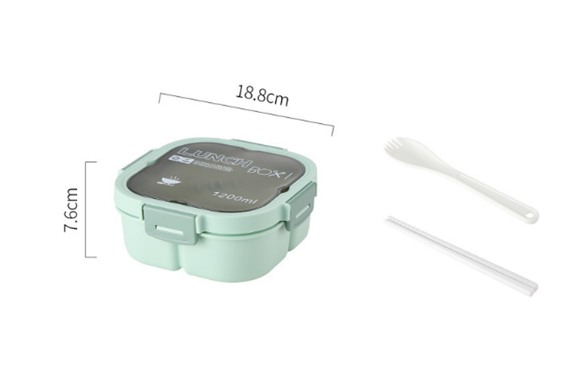 Cutie pentru salată, cutie bento, cutie pentru prânz cu tacâmuri, compartimentată, portabilă pentru studenți, încălzită la cuptorul cu microunde pentru angajați de birou_voghion.com