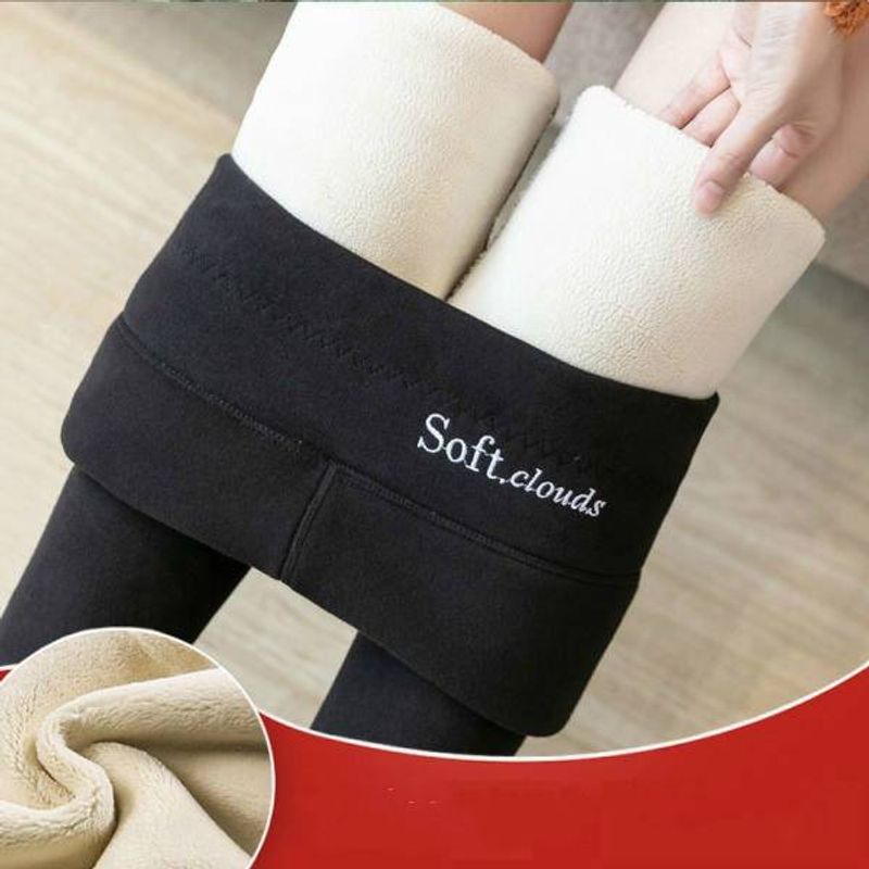 Women's Clothing thick lamb velvet leggings thickened velvet warm cotton pants for women, high waisted large size slimming stretch pants _voghion.com